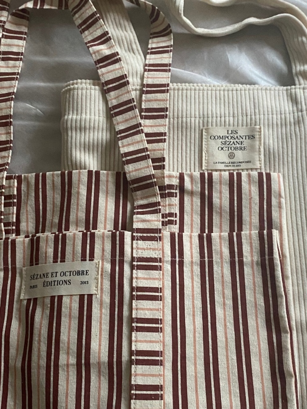 Octobre Edition's Tote Bag Set [2] NWOT